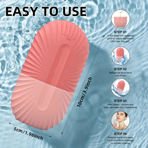 Shell Design Facial Ice Roller – Cooling & Depuffing Face Massager for Glowing Skin