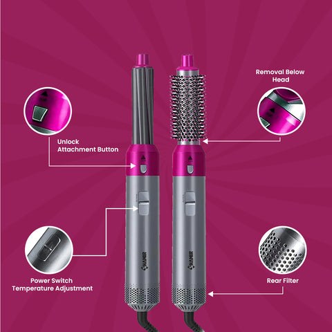 5-in-1 Hair Styling Tool for Women – Straightener, Curler, Dryer, Volumizer & Scalp Massager