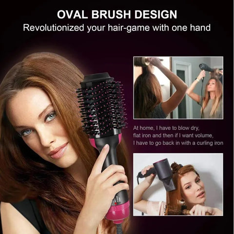 One Step 3 in 1 Hair Dryer & Styler | Hair Dryer Brush | Hot Air Brush | Hair Volumizer | Blow Dryer Brush | Hair Straightener & Curler | Electric Hair Brush | Styling Tool for Women | Multifunctional Blow Dryer Styler Comb