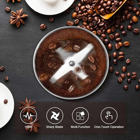 Stainless Steel Electric Spice & Coffee Grinder – Multi-Functional Grain Mill, Herb Crusher & Powder Maker | Compact, Durable, Sleek Design for Home & Professional Kitchens