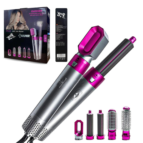 5-in-1 Hair Styling Tool for Women – Straightener, Curler, Dryer, Volumizer & Scalp Massager