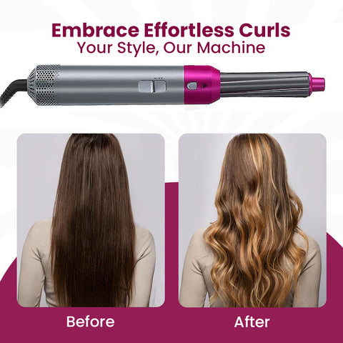 5-in-1 Hair Styling Tool for Women – Straightener, Curler, Dryer, Volumizer & Scalp Massager