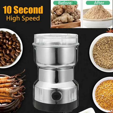 Stainless Steel Electric Spice & Coffee Grinder – Multi-Functional Grain Mill, Herb Crusher & Powder Maker | Compact, Durable, Sleek Design for Home & Professional Kitchens