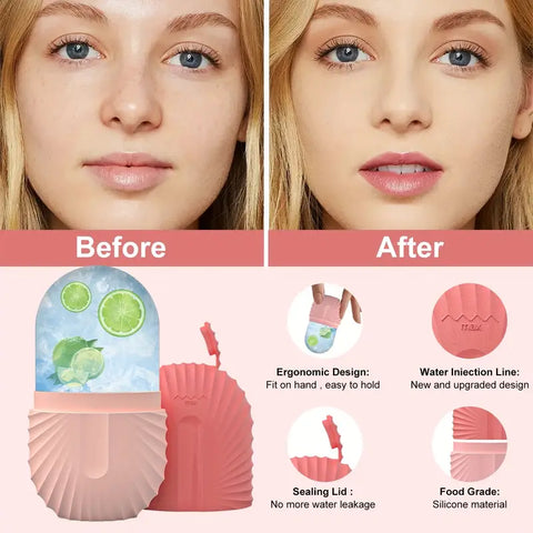 Shell Design Facial Ice Roller – Cooling & Depuffing Face Massager for Glowing Skin