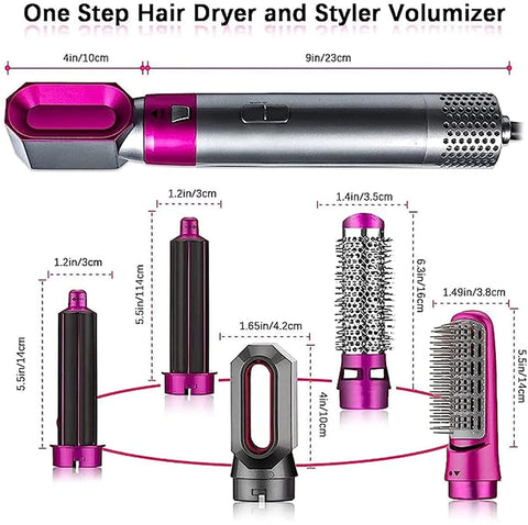 5-in-1 Hair Styling Tool for Women – Straightener, Curler, Dryer, Volumizer & Scalp Massager